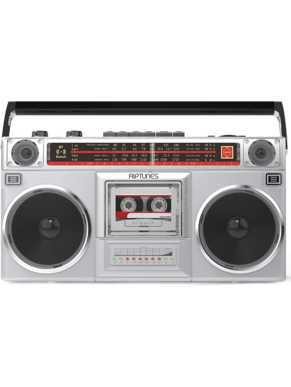 Retro Boombox Cassette Player & Recorder - AM/FM, Wireless Streaming, USB/SD